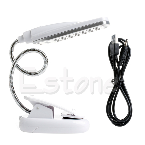 Nouveau Flexible USB 28 lumière LED pince sur lit Table lampe de bureau lampe de lecture L4MB ► Photo 1/1