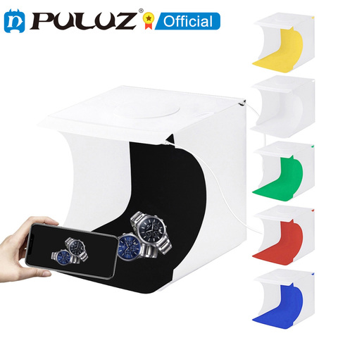 PULUZ – Mini boîte à lumière de Studio pliable de 20cm, 2 LED, panneau de prise de vue Photo, tente de fond, Kit de photographie ► Photo 1/6