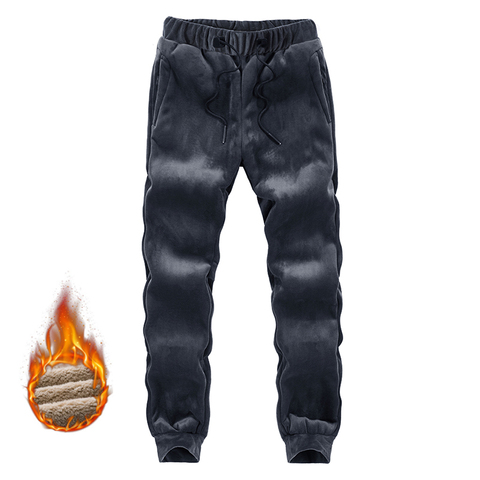 2022 nouveau hiver chaud Jogging pantalons hommes 6XL 8XL grande taille pantalon mode décontracté épaissir pantalons de survêtement mâle marque vêtements pour hommes ► Photo 1/6