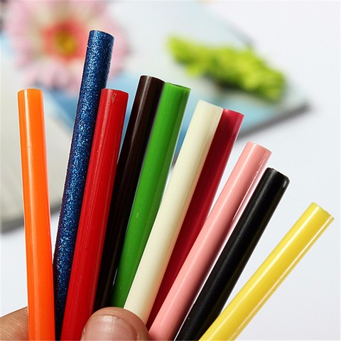 10 pièces colorées 7x100MM colle thermofusible bâtons pour pistolet à colle électrique artisanat bricolage main réparation accessoires adhésif étanchéité cire bâton ► Photo 1/6