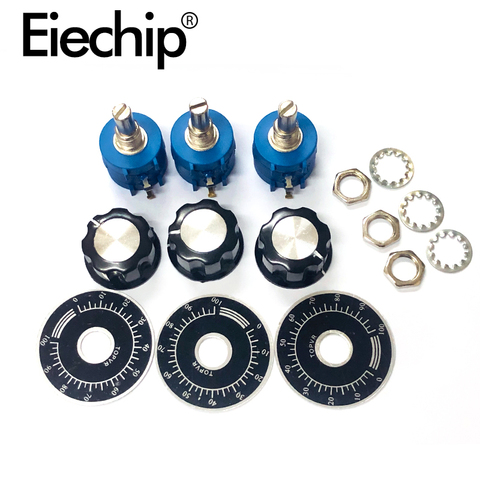 Kit de potentiomètre réglable à résistance bobinée avec capuchon de bouton, modèle rotatif multiturn 2W 3590S-2-103L 500, 1K, 2K, 5K, 10K, 20K, 50K, 100K ohm, ► Photo 1/2