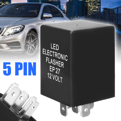 Mayitr 1pc 12V 5Pin EP27 clignotant électronique relais fixe LED clignotant Hyper Flash pour Chrysler Dodge Ford Jeep ► Photo 1/6