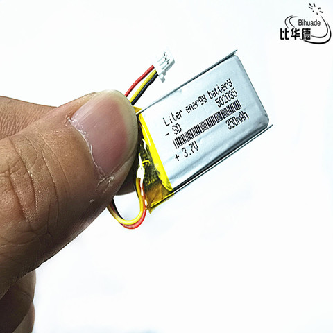 JST – batterie lithium-ion, 2022mm, 1.0 V, 3.7 mAH, 350 polymère, 3 broches, pour jouet, batterie externe, GPS,mp3,mp4, bonne qualité, PH 502035 ► Photo 1/5