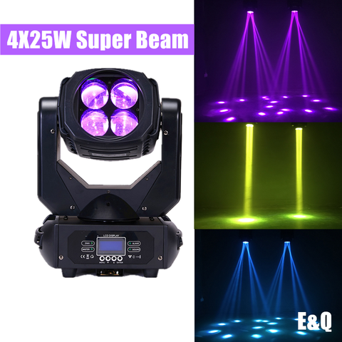 Projecteur de lumière à tête mobile LED25W, projecteur à 4 yeux, super faisceau, laser colorant rotatif KTV, chambre privée, bar et discothèque ► Photo 1/6