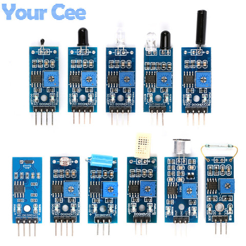 Module de capteur d'humidité réfléchissant infrarouge, interrupteur à Hall, Vibration sonore, flamme photosensible, Kit de bricolage de voiture intelligente Arduino ► Photo 1/6