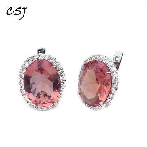 CSJ – boucles d'oreilles en Zultanite pour femmes, en argent Sterling 925, coupe ovale, bijoux fins, cadeau de mariage, 12x16MM ► Photo 1/6