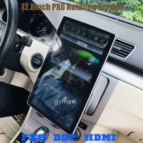 Lecteur universel, autoradio, gps, DSP, android 12.8, 4 go + 64 go, wifi, usb, bluetooth, écran IPS à Rotation de 9.0 pouces, PX6 ► Photo 1/6