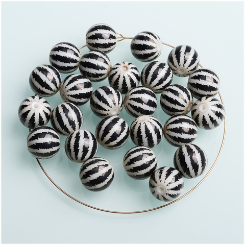 Perles en porcelaine, imprimée en céramique, pour la fabrication de bijoux, 10mm ► Photo 1/6