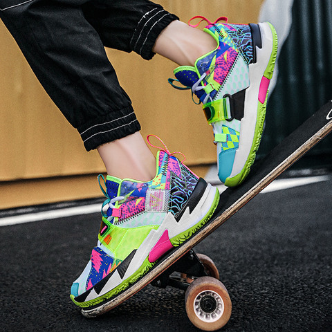 Nouveau créateur de mode coloré hommes chaussures de course imprimé haut Cool chaussures de sport hommes plate-forme rue baskets confort unisexe ► Photo 1/1