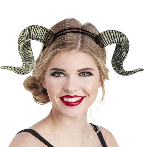 Bandeau en PU pour coiffure d'halloween, en forme de cornes de chèvre et du diable, en mousse, Festival et Cosplay, nouvelle collection 2022 ► Photo 1/5