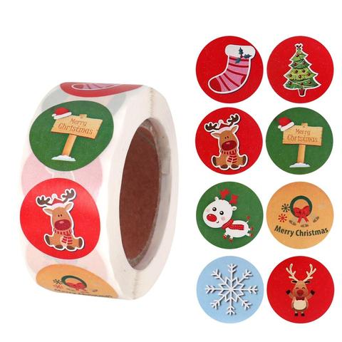 Autocollants de scellage de sac de bonbons de noël, 500 pièces, décoration pour joyeux noël pour la maison, ornements de noël, cadeau de noël, noël, nouvel an 2022, 2022 ► Photo 1/6