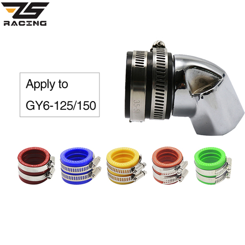 Collecteur d'admission en aluminium de Performance de course de ZS avec l'interface de carburateur de 35mm pour le Scooter GY6 125 GY6 150 ► Photo 1/6