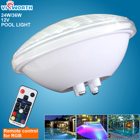 Par56 lumière de piscine 24W 36W fontaine étang lumière Led Ip68 étanche 12V blanc chaud blanc froid bleu Rgb lampe sous-marine ► Photo 1/6