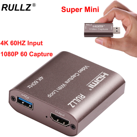 4K 60Hz USB 3.0 2.0 HDMI vidéo Capture carte TV boucle sortie U3 1080P 60fps jeu enregistrement plaque en direct Streaming boîte pour PS4 caméra ► Photo 1/6