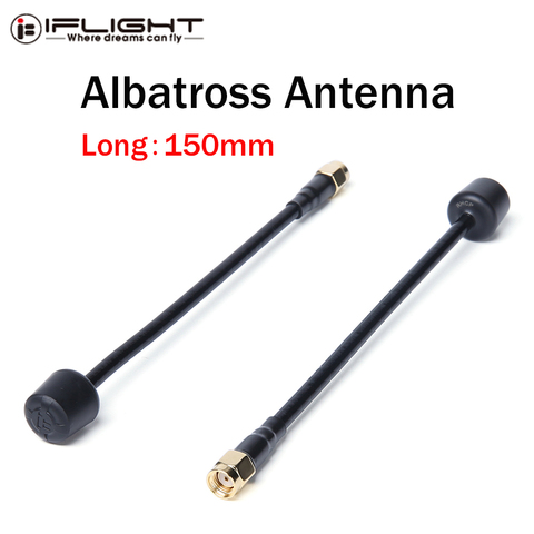 IFlight – antenne FPV Albatross 5.8GHz, 150mm, SMA RP-SMA, noire, pour Fatshark EV200D, lunettes FPV, modèles de drones de course RC ► Photo 1/6