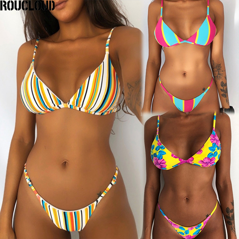 Maillot de bain pour femmes, Sexy, Push Up, imprimé Patchwork, ensemble deux pièces, style brésilien, vêtements d'été, pour la plage, 2022 ► Photo 1/6