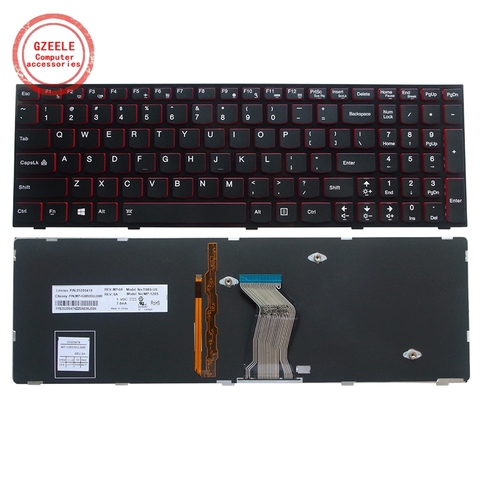 Nouveau clavier américain pour ordinateur portable Lenovo Y590 Y500 Y510P, avec lumière noire ► Photo 1/6