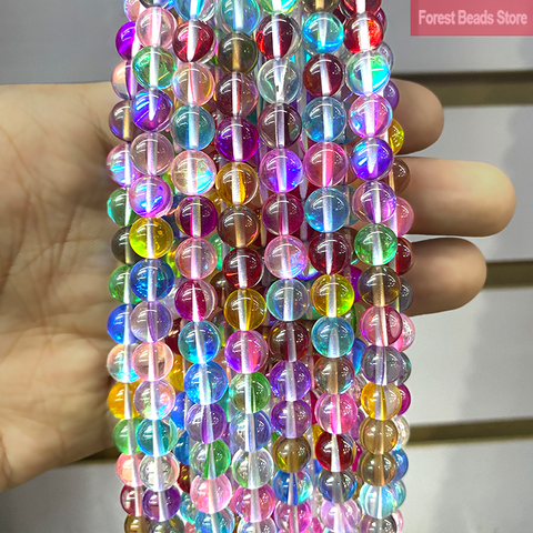 Coloré autriche cristal synthétique paillettes lune pierre perles rondes Bracelet à bricoler soi-même collier pour la fabrication de bijoux 15 