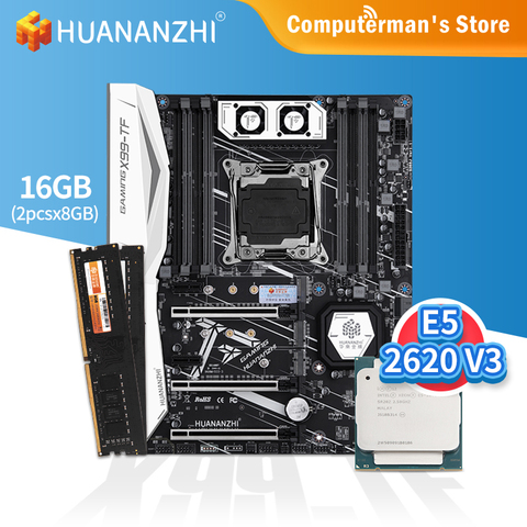 HUANANZHI – carte mère X99 TF, kit combo CPU, processeur Intel XEON E5 2620 V3, 2x8 go de mémoire DDR4 NON-ECC 2400, M.2 NVME USB ATX ► Photo 1/6