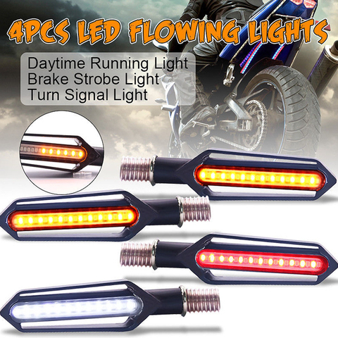 Clignotants pour motos, 24 LED, 12V, feux de stop, feux d'avertissement, à trois usages séquentiels DRL ► Photo 1/6