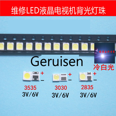 Kit de rétroéclairage électronique led pour LG tv, pour la réparation de téléviseurs lcd, blanc froid, 100 2835 3030 3V 6V 1W 3W, 50 à 3535 pièces ► Photo 1/2