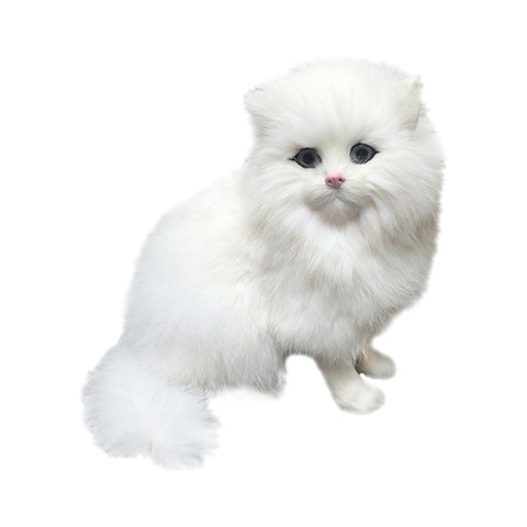 Mignon chat persan 18cm Super belle peluche drôle doux en peluche réaliste debout blanc chat poupées jouet enfants filles cadeaux de noël ► Photo 1/6