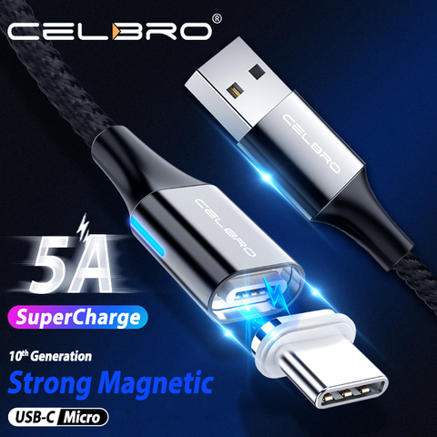 Câble magnétique 5A de Type C Ultra micro Usb, charge rapide, compatible avec Huawei P30 Pro P20 Lite Samsung S20 ► Photo 1/6