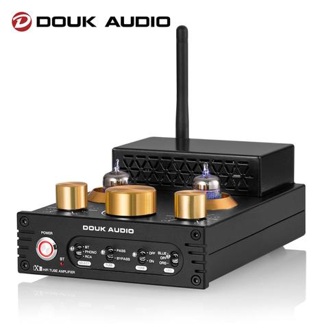 Douk Audio X1 HiFi GE5654 amplificateur à tubes sous vide Bluetooth 5.0 récepteur MM Phono ampli pour platines puissance ampli 160W * 2 ► Photo 1/6