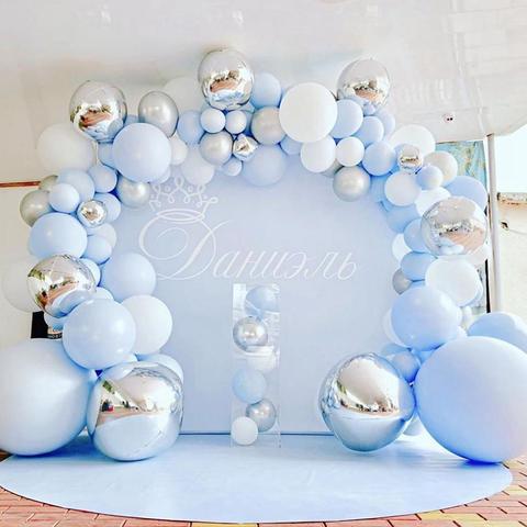 Ensemble de ballons en Latex bleu, pour première année, décor d'anniversaire pour garçon, Kit de guirlande en arc pour fête prénatale, pour enfants ► Photo 1/6