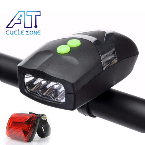 Sonnette lumineuse à 3 LED, éclairage de sécurité pour bicyclette, éclairage avant, alarme sonore, cyclisme ► Photo 1/6