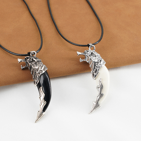 Punk mode courageux hommes loup Gog dents Spike pendentif collier femmes hommes chanceux bijoux classique Fang dent amulette pendentif collier ► Photo 1/6