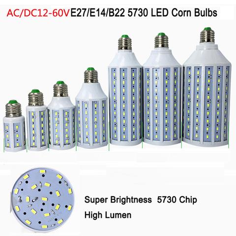 Ampoules led en forme de maïs, smd 5730, lumière blanche chaude/froide, 7/10/15/18/25/30w, E27 B22, 12/24/48v, 12-60v, 1 pièce, livraison gratuite ► Photo 1/1