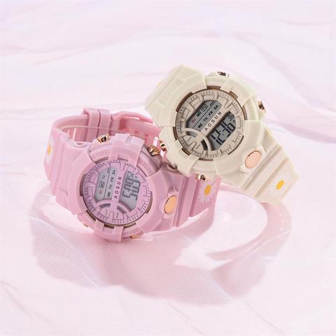 Petites pâquerettes rose enfants montre garçons filles LED numérique sport étanche montres Silicone caoutchouc montre décontracté cadeau ► Photo 1/6