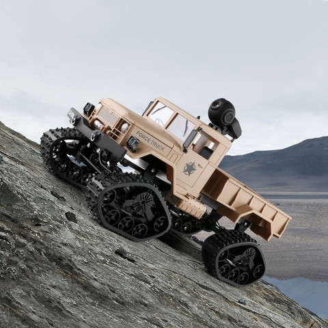 Fy001 1/16 2.4G 4Wd Rc voiture 720P 0.3Mp caméra Wifi Fpv brossé tout-terrain camion militaire avec lumière Led VS WPL WLtoys modèle de chenille ► Photo 1/6