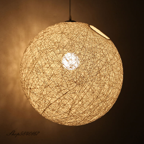 Lampes suspendues en chanvre naturel, en rotin, faites à la main, pour salon, décoration, salle à manger ► Photo 1/6