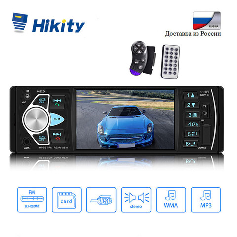 Hikity-autoradio stéréo, Bluetooth, compatible caméra de recul (4022D), USB, télécommande au volant, 1 Din, pour voiture ► Photo 1/6