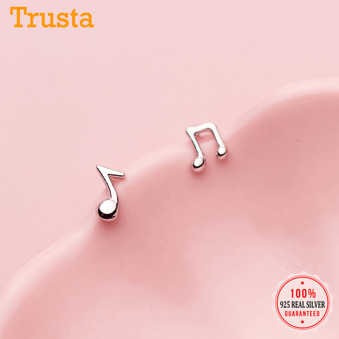 Trustdavis – boucles d'oreilles en argent Sterling 925 pour femme, bijoux asymétriques, avec note musicale, pour fête de mariage, S925, DA1033 ► Photo 1/6