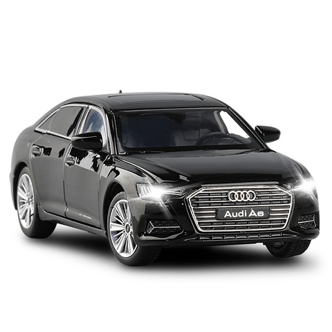 1:32 AUDI A6 Simulation voiture modèle moulé sous pression jouet voiture 6 portes-ouvert sons et lumières loisirs pour Collection cadeaux d'anniversaire pour enfants ► Photo 1/5