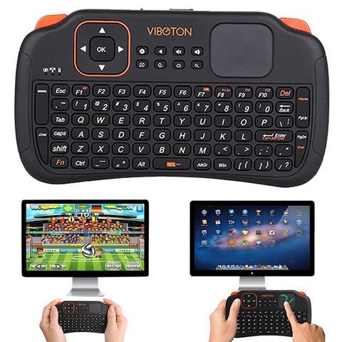 Mini clavier universel sans fil 2.4 ghz, multi-usage, pour PC, Smart TV, télécommande Air Mouse, avec récepteur USB ► Photo 1/6