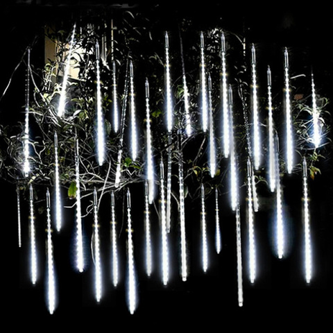 Guirlande lumineuse LED imperméable à 8 Tubes, 30/50cm, effet pluie de météores, décorations de Patio extérieur, noël, mariage, arbre de noël, vacances ► Photo 1/6