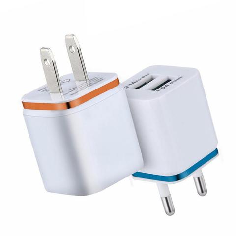 Double chargeur USB 2.1A charge rapide voyage universel ue/US adaptateur de prise Portable mur chargeur de téléphone Portable pour IPhone pour Huawei ► Photo 1/6