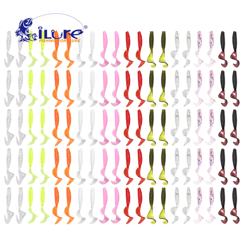 100 pièces/lot leurres de pêche 40mm 0.4g Wobblers pêche à la carpe appâts souples ► Photo 1/6