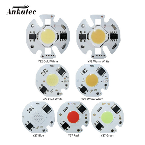 Lampe LED à puce COB 3W 5W 7W 10W 12W ac 110V 220V, entrée IC intelligente pour bricolage, projecteur LED d'intérieur ► Photo 1/6