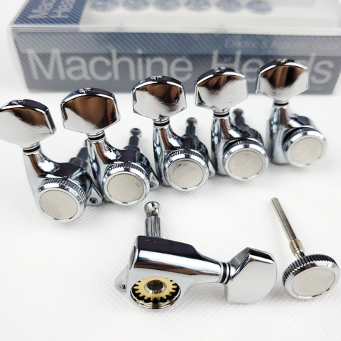 Ensemble de chevilles de réglage de cordes de verrouillage de guitare électrique, 1 ensemble, Chrome argent, 【fabriqué en corée ► Photo 1/6