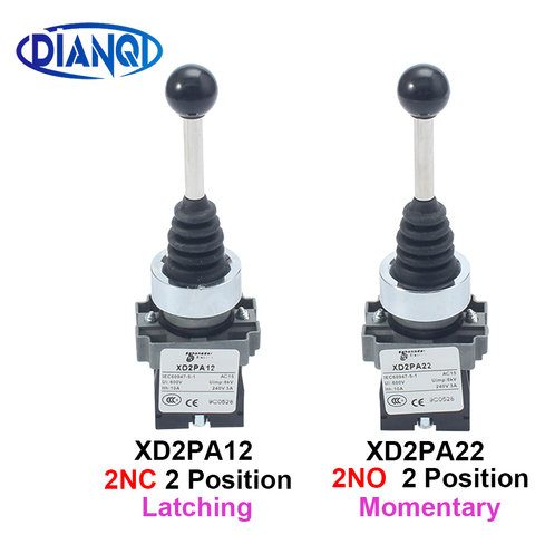 XD2-PA12 2NO verrouillage PA22 2NC momentané 2 positions joystick à bascule contrôleur ressort retour rotatif bascule croix commutateurs réinitialiser ► Photo 1/6