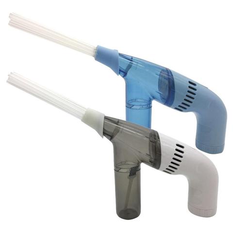 Aspirateur Portable sans fil pour voiture, outil de nettoyage efficace avec brosse, gris/bleu ► Photo 1/6