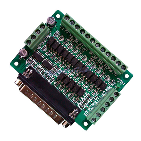 Panneau d'interface à port parallèle CNC pour isolation photoélectrique (supporte KCAM4, EMC2/linux cnc) ► Photo 1/3