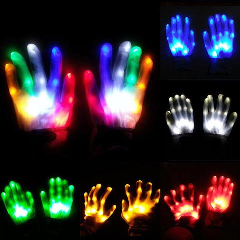 Gants de doigts gonflés, 1 paire, accessoire de Festival, déguisement d'halloween de noël, décoration de danse, Halloween lumière LED ► Photo 1/6