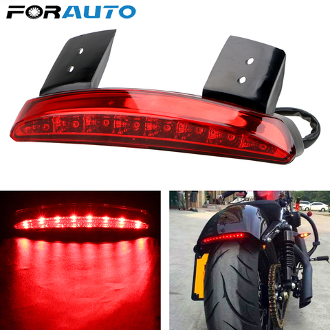 FORAUTO vélo moto lumières arrière garde-boue bord rouge frein à LED feu arrière moto pour Touring Sportster XL 883 1200 café Racer ► Photo 1/6