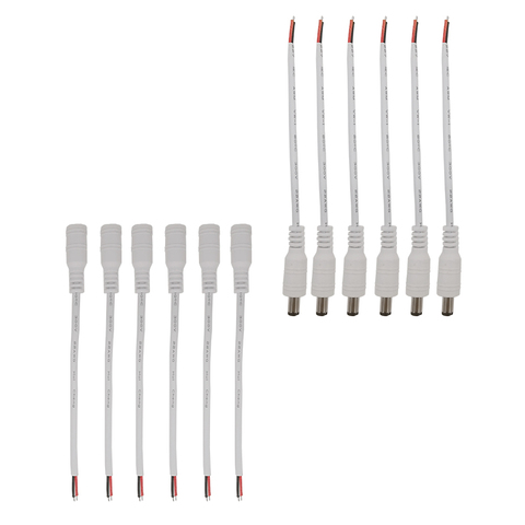 Câble avec prise mâle femelle 5.5x2.1mm, connecteur en queue de cochon, boucle de verrouillage, adaptateur d'alimentation blanc 12V, 5.5x2.1mm ► Photo 1/3